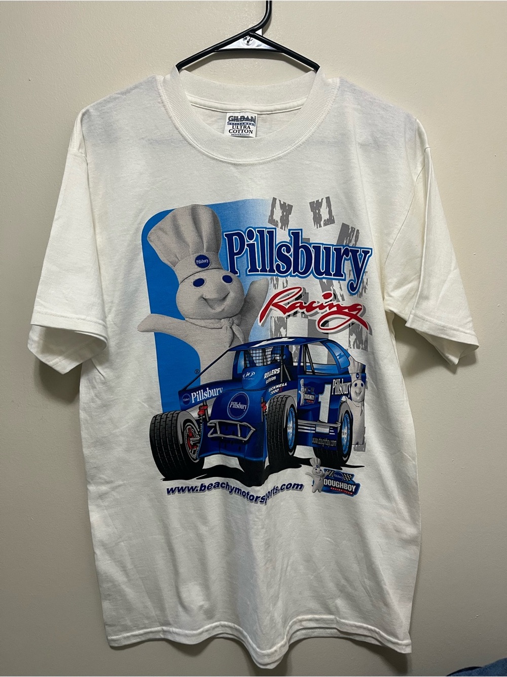 Pilsbury Doughboy White Racing Graphic Tee